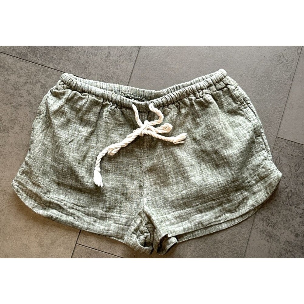 Linen Blend shorts Green XS Rope Drawstring summer lounge Mossimo Supply boho
